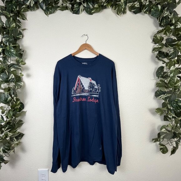 American Needle Long Sleeve Scoop Neck Graphic Shirt Blue NWT Men’s Size XL - Picture 1 of 7